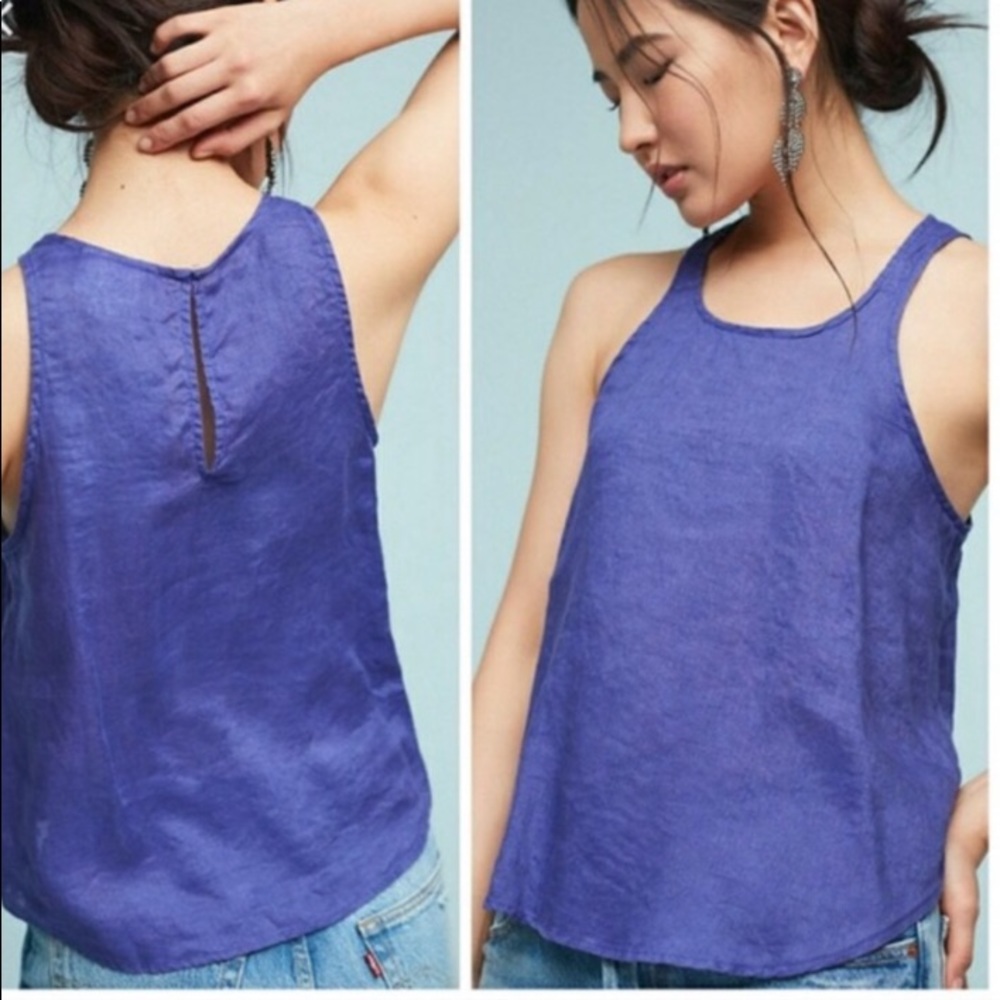 [Anthropologie] ✨ Purple Linen Sleeveless Top ✨